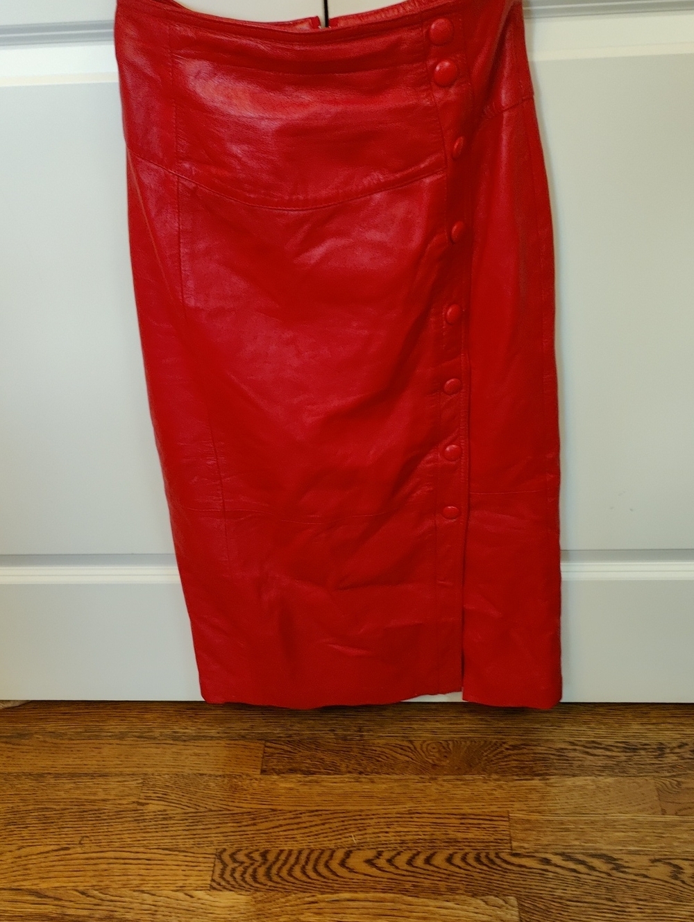 Tannery West Red Leather Skirt
